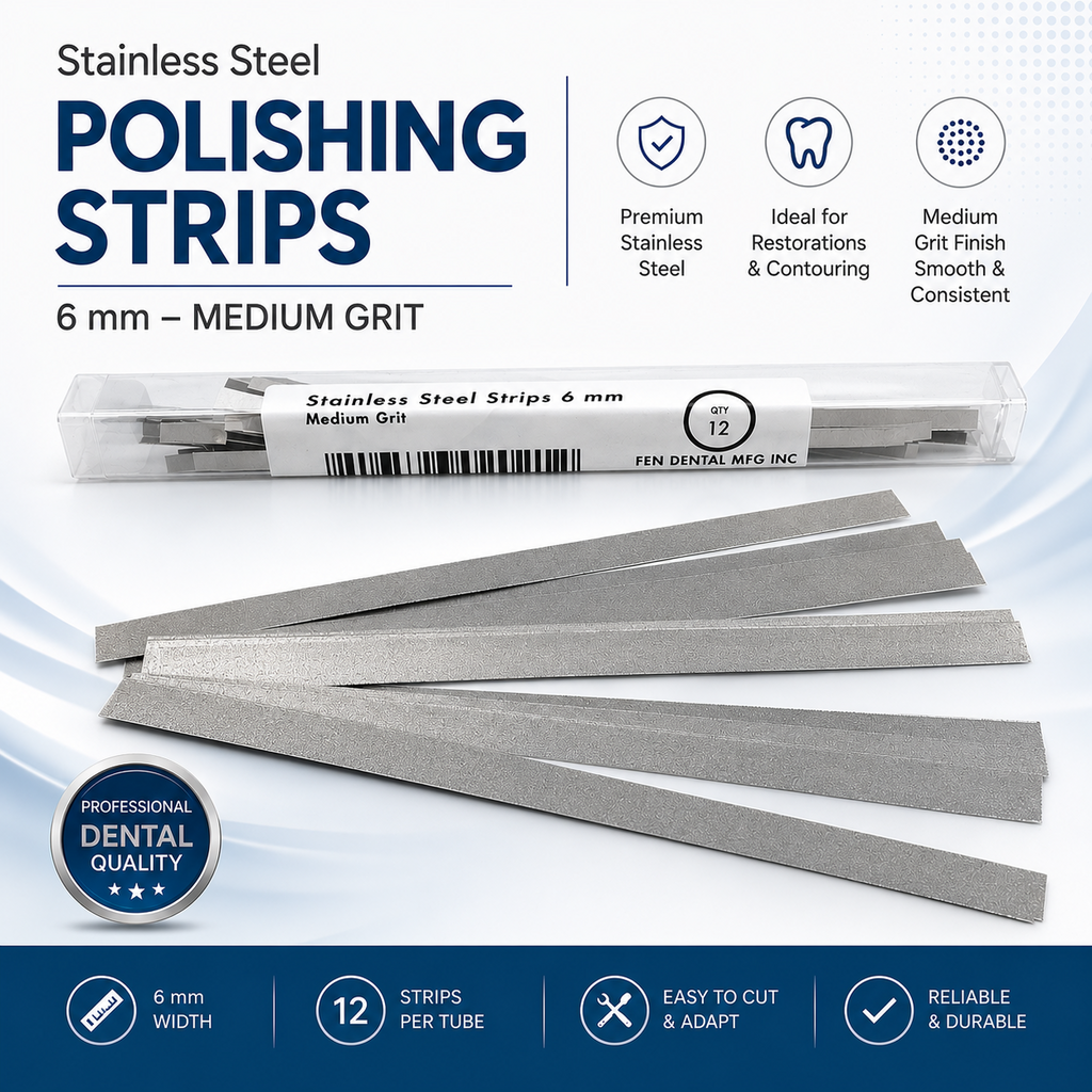 Stainless Steel Polishing Strips 12 pack (4 mm and 6 mm)